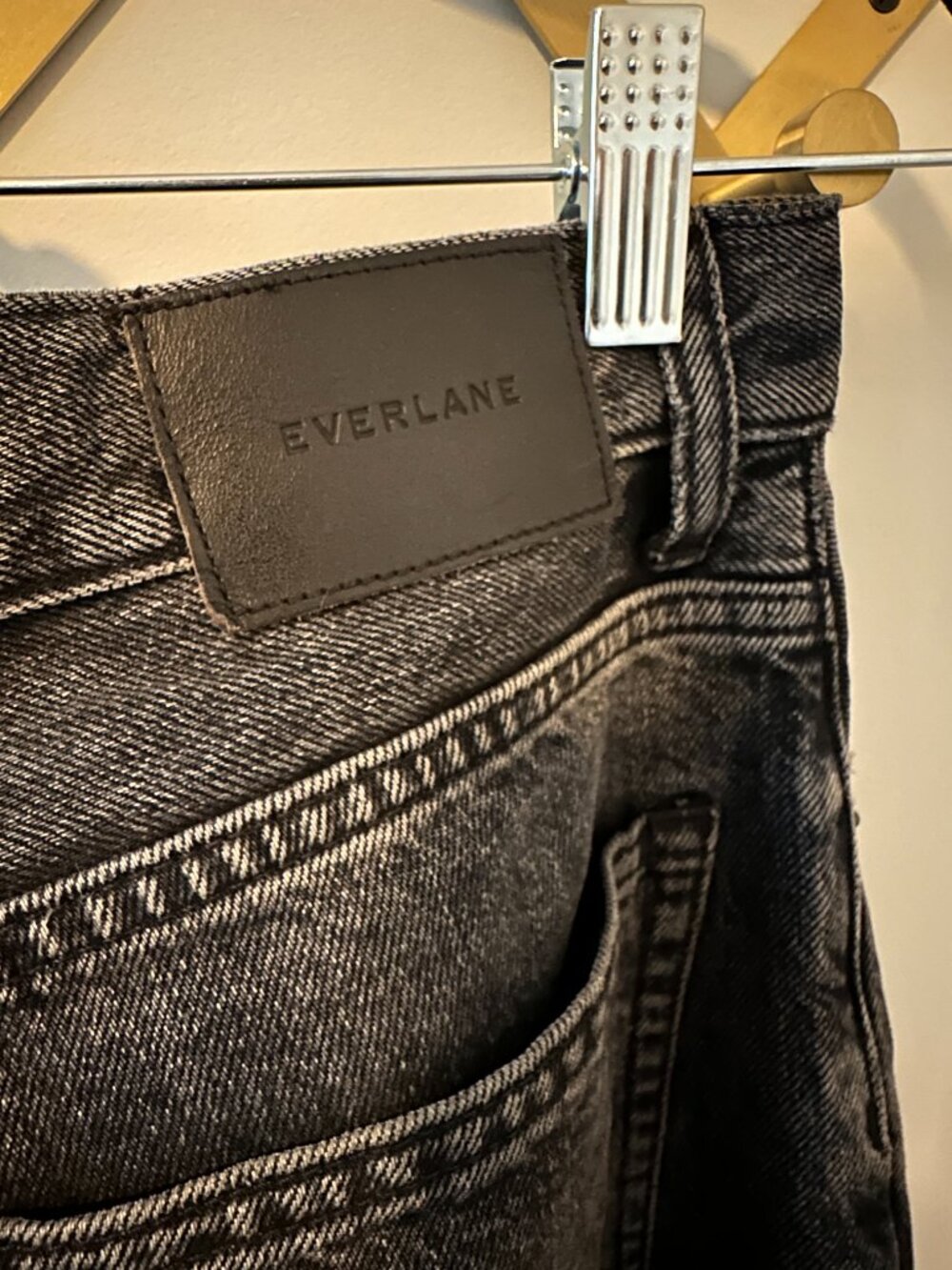 Everlane 90s Cheeky Jean Washed Black High Rise Straight Leg Size 27 Ankle